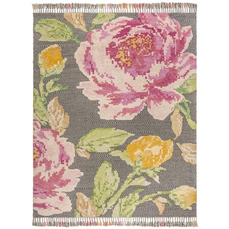 Safavieh 8 x 10 ft. Kenya Hand Knotted Large Rectangle Area Rug, Pink and Dark Grey KNY803U-8